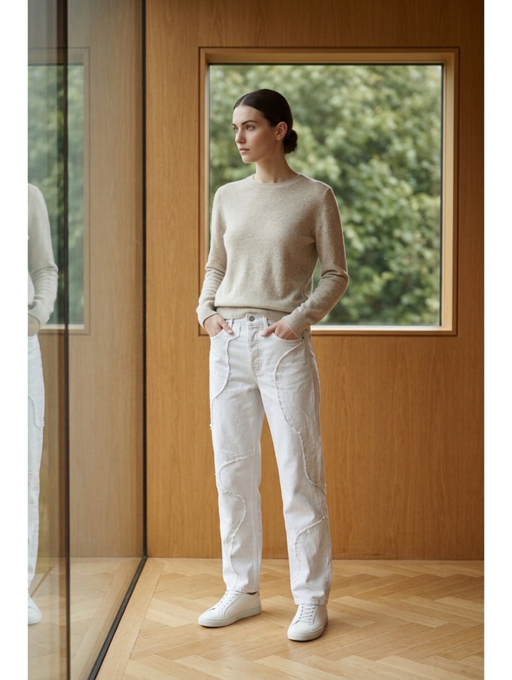Wild Fable Super High-Rise Straight White Jeans Size 4